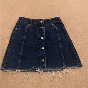 Topshop Button Down Jean Skirt